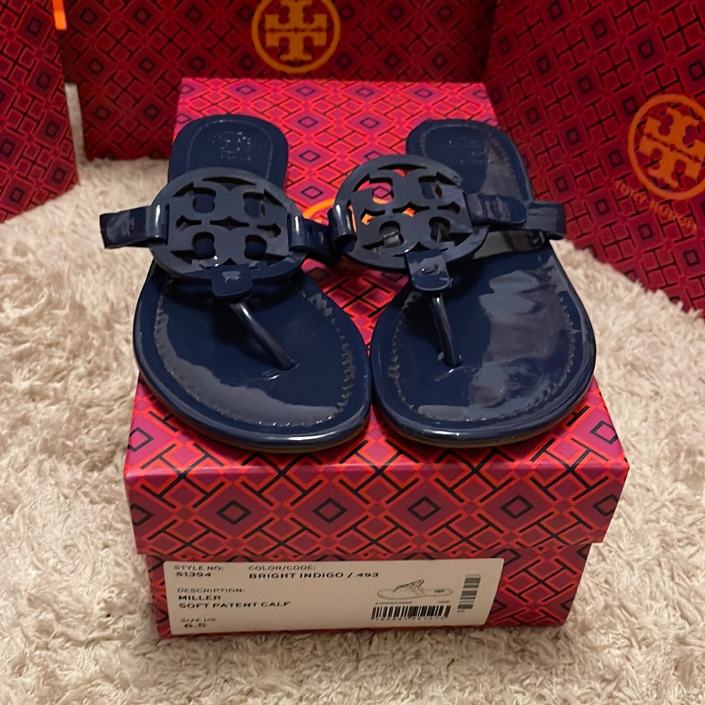 Tory Burch Miller Sandal - Patent Blue